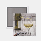 白ワイン愛好家ソムリエギフトのためのリースリング マグネット (正面/裏面)