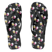 白ワイン赤メガネ水色テイスティング ビーチサンダル (フットベッド)