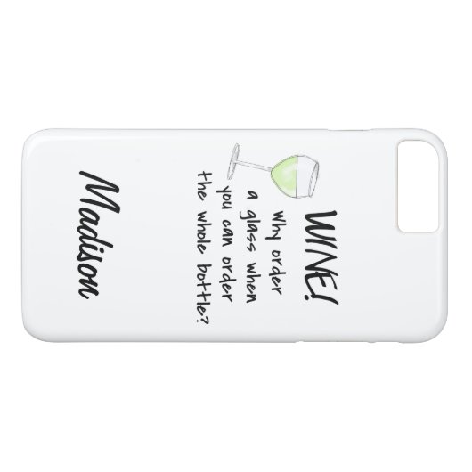 白ワイン-順序のパーソナライズな全ボトルの名前 Case-Mate iPhoneケース (裏面(横))