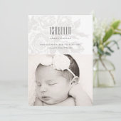 白ヴィンテージバラの誕生発表 案内状 (スタンド正面)