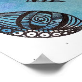 白ヴィンテージフクロウのポスター。 ポスター (角)