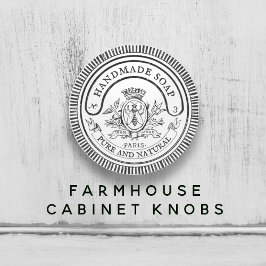 白ヴィンテージ手描き手作り石鹸バスルーム セラミックノブ