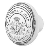 白ヴィンテージ手描き手作り石鹸バスルーム セラミックノブ (右)