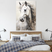白一色の馬 | Large Wall 絵画 Art's キャンバスプリント (インサイチュ (寝室))