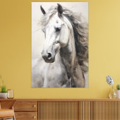 白一色の馬 | Large Wall 絵画 Art's キャンバスプリント (インサイチュ (リビング))