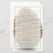 白上の着色されたわらのイースターエッグ 便箋 (正面/裏面)