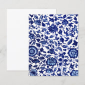 白中国のに濃いネイビーの青い花の模様 (正面/裏面)