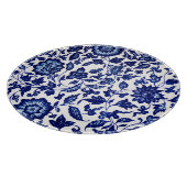 白中国のに濃いネイビーの青い花の模様 カッティングボード (角)