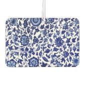 白中国のに濃いネイビーの青い花の模様 カーエアーフレッシュナー (裏面)