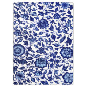 白中国のに濃いネイビーの青い花の模様 クリップボード (裏面)