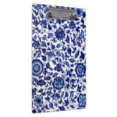 白中国のに濃いネイビーの青い花の模様 クリップボード (右)