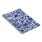 白中国のに濃いネイビーの青い花の模様 ノートブック (右側)