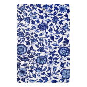 白中国のに濃いネイビーの青い花の模様 ミニクリップボード (裏面)