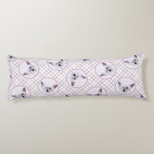 白中国ののドッグア絵を描ート ボディピロー (裏面)