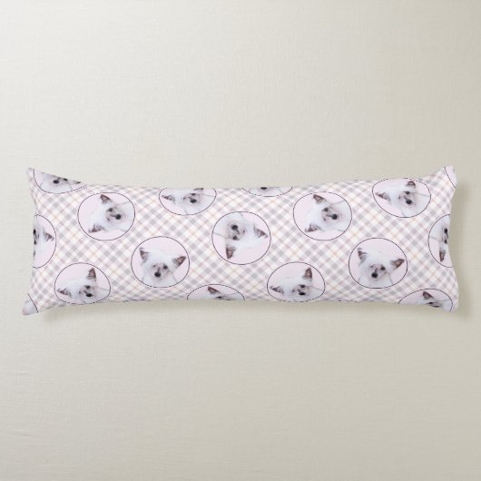 白中国ののドッグア絵を描ート ボディピロー (正面)