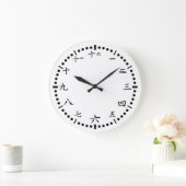 白中国の日本のの背景 ラージ壁時計 (ホーム)