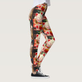 白中国の猫の写真を振るスタイリッシュ レギンス (右)