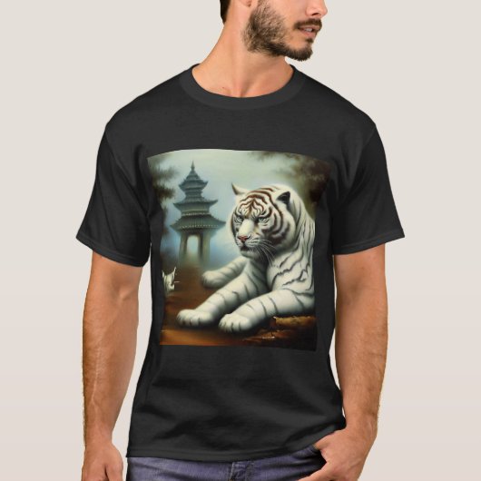 白中国の虎(32) Tシャツ (正面)