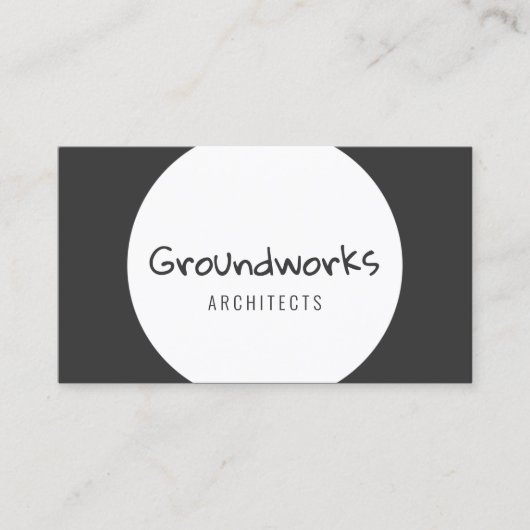 白丸のGroundworks Architects灰色の風景 名刺 (正面)