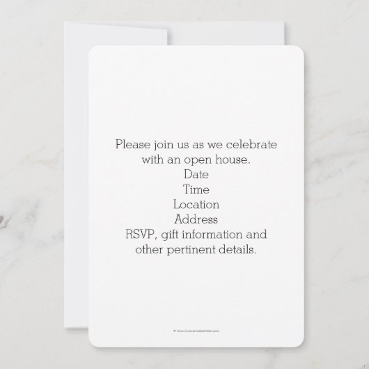 白丸グリッター高校写真卒業 招待状 (裏面)