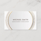 白丸フレーム金ゴールド線 名刺 (正面)