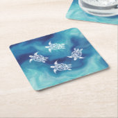 白亀青海水彩 スクエアペーパーコースター (アングル)