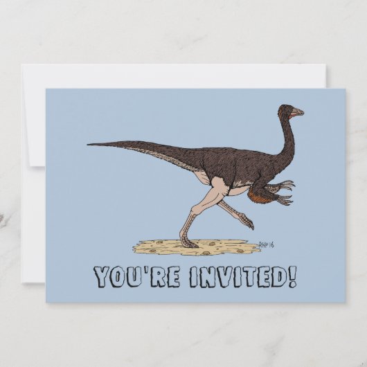 白亜紀の恐竜 - オルニトミムス 招待状 (正面)