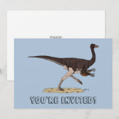 白亜紀の恐竜 - オルニトミムス 招待状 (正面/裏面)