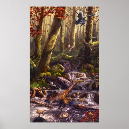 白亜紀前期の羽毛中国 ポスター (正面)