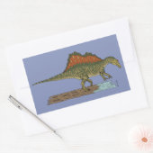 白亜紀恐竜スピノサウルス 長方形シール (封筒)