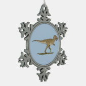 白亜紀恐竜ティラノサウルスレックス スノーフレークピューターオーナメント (左)