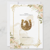 白人と金ゴールドのメキシコの双子の少女洗礼 招待状 (裏面)