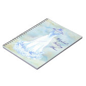 白人のガウンの水彩画のウェディングプランナー ノートブック (左側)