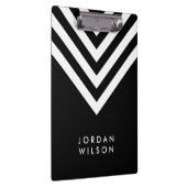 白人のシェブロンのモダンのミニマリストとの黒 クリップボード (右)