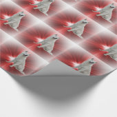 白人のジャーマン・シェパード ラッピングペーパー (角)