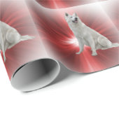 白人のジャーマン・シェパード ラッピングペーパー (ロールコーナー)