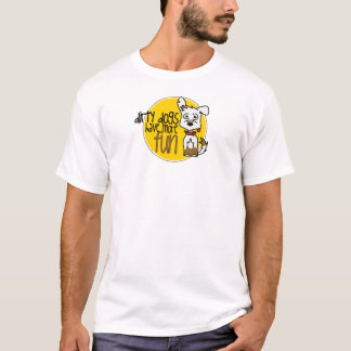 白人のジャーマン・シェパード-黄色いロゴ Tシャツ