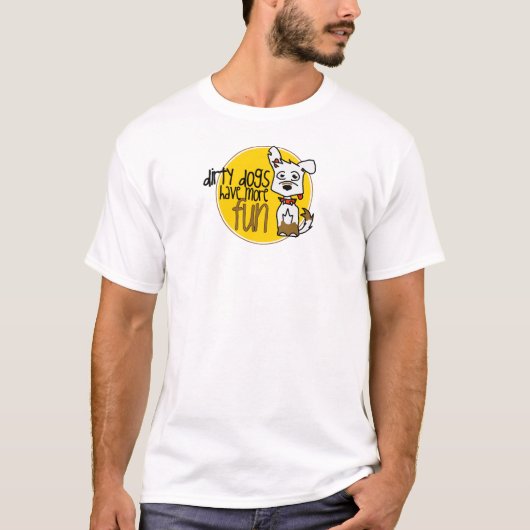 白人のジャーマン・シェパード-黄色いロゴ Tシャツ (正面)