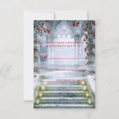 白人のプリンセスキャリッジによって魅了されるRSVP 出欠カード (裏面)