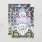 白人のプリンセスキャリッジによって魅了されるRSVP 出欠カード (正面/裏面)