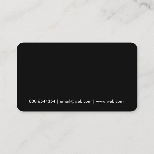 白人のモダンでミニマルな円形のロゴのプロフェッショナル 名刺 (裏面)