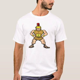 白人のローマのスパルタ式の戦士 Tシャツ