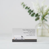 白人のヴァンの配達サービス 名刺 (スタンド正面)