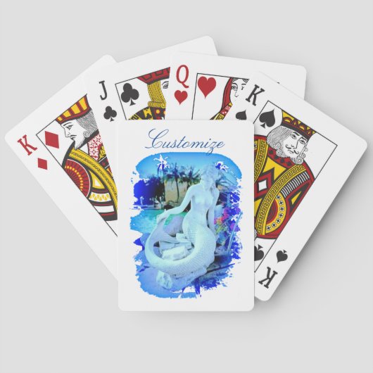 白人の人魚のすわっているサンダー_コーブ トランプ (裏面)