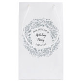 白人の冬の果実のリースのパーティー スモールペーパーバッグ (裏面)