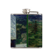 白人の大きい装備のトラック運転手貨物自動車及びハイウェーのトラック運転手 フラスク (裏面)