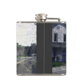 白人の大きい装備のトラック運転手貨物自動車及びハイウェーのトラック運転手 フラスク (裏面)