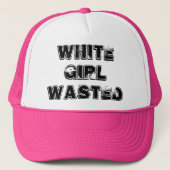 白人の女の子によって無駄にされるおもしろいなトラック運転手の帽子 キャップ (正面)