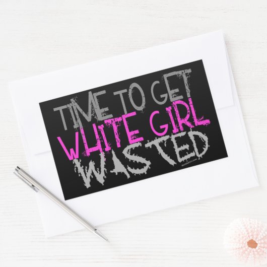 白人の女の子によって無駄にされるステッカー 長方形シール (封筒)