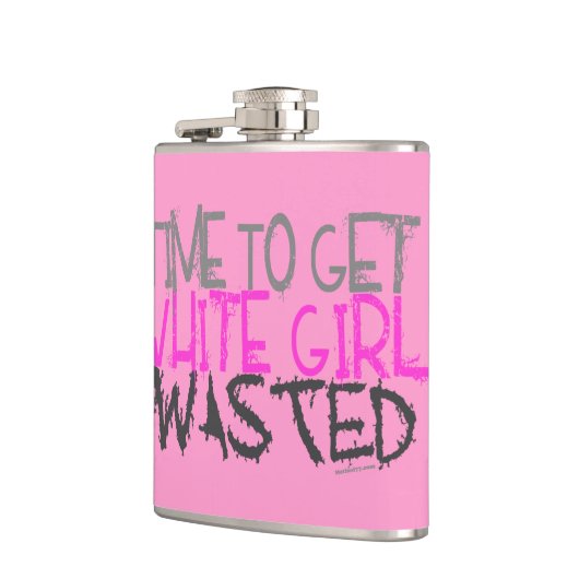 白人の女の子によって無駄にされるフラスコ フラスク (左)